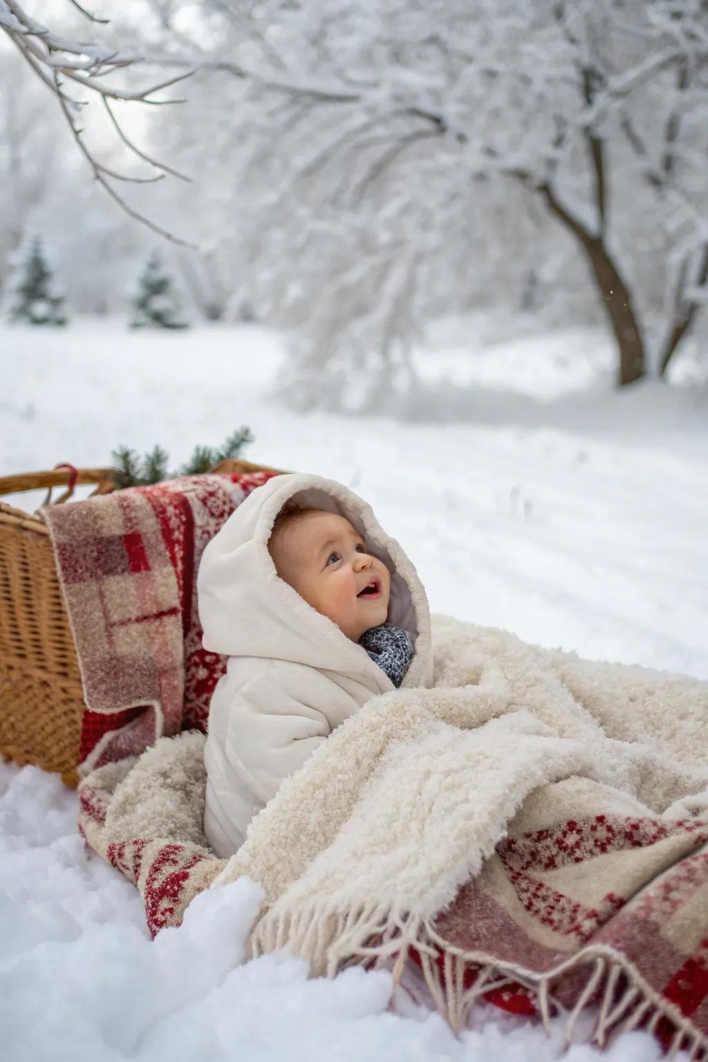 A comfy icy wonderland for your baby's first Christmas.