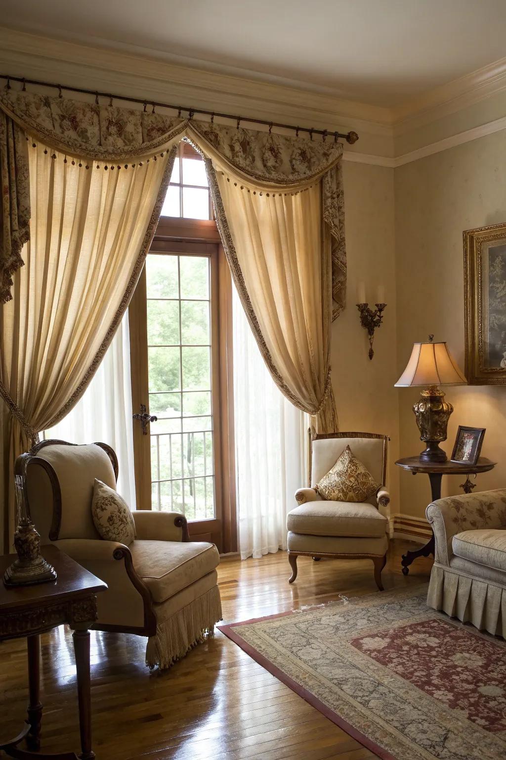 Holders enhance both function and style in your drapery arrangement.