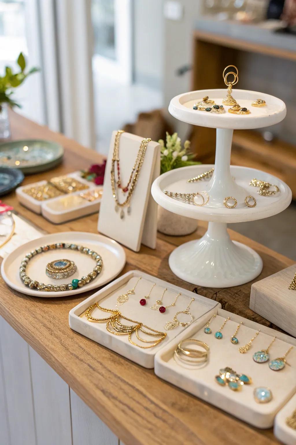Showcase your jewelry with fashionable countertop displays.