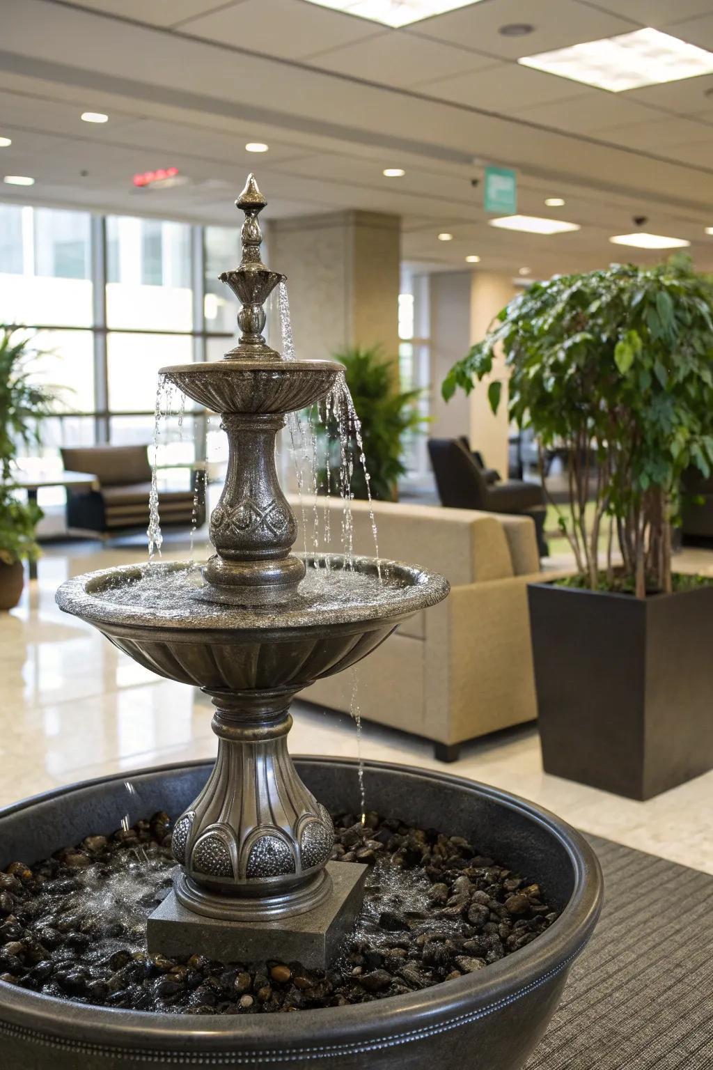 Sculptural fountains embody both art and aquatic display.