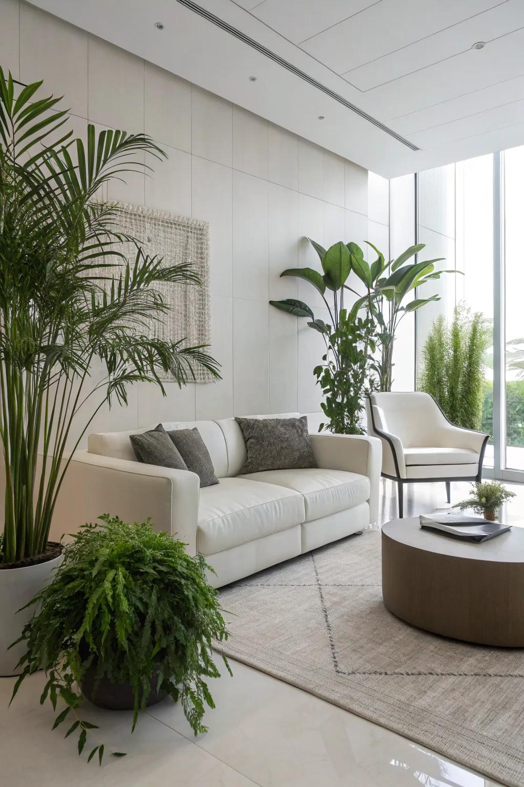 The simplicity of simple plant arrangements enhances minimalist design.