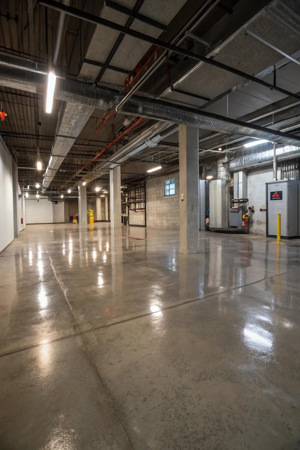 Sleek and resilient solid surface floors.