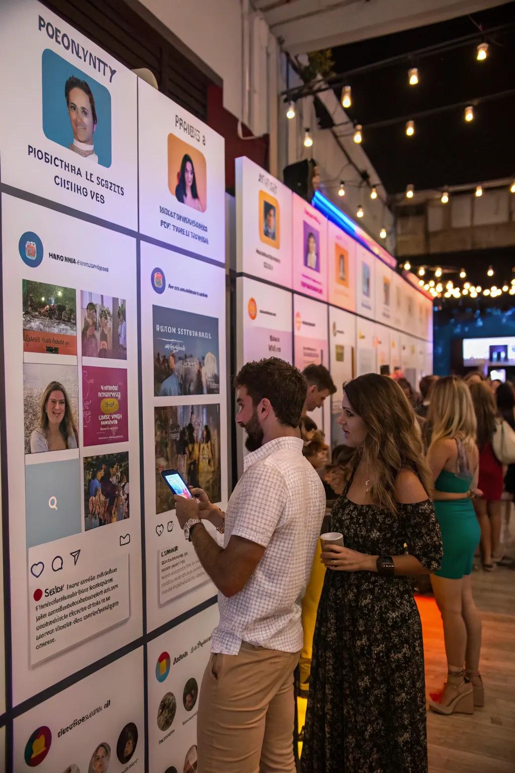 Personalized personality boards styled like social media profiles.