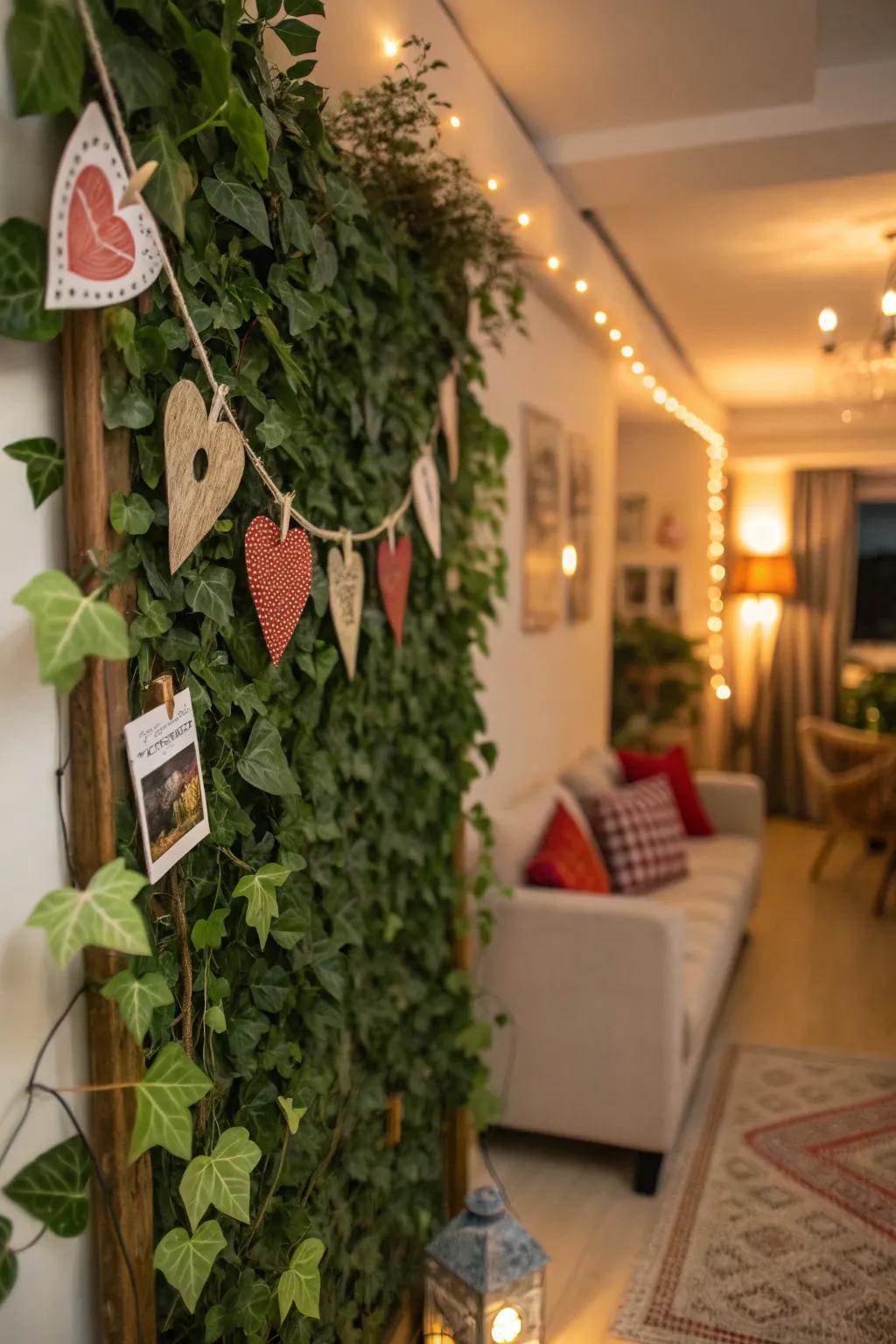 A DIY green wall underscoring individual ingenuity and distinctive flair.