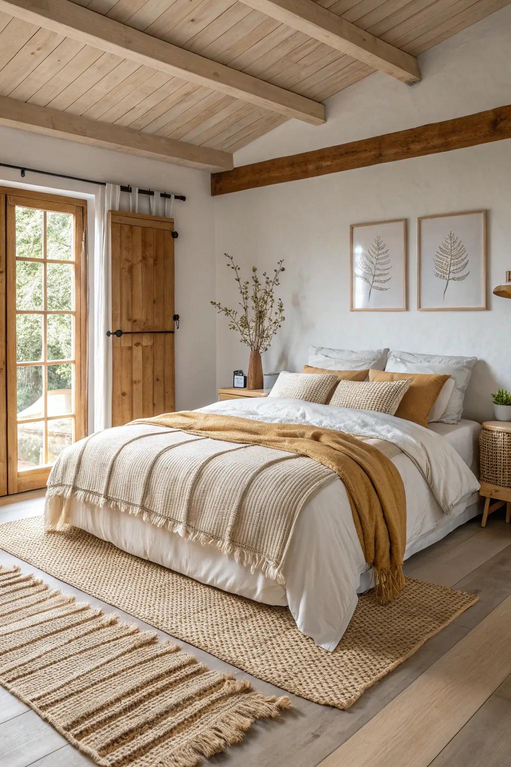 Layers of texture bring depth and coziness to this Japandi-inspired retreat.