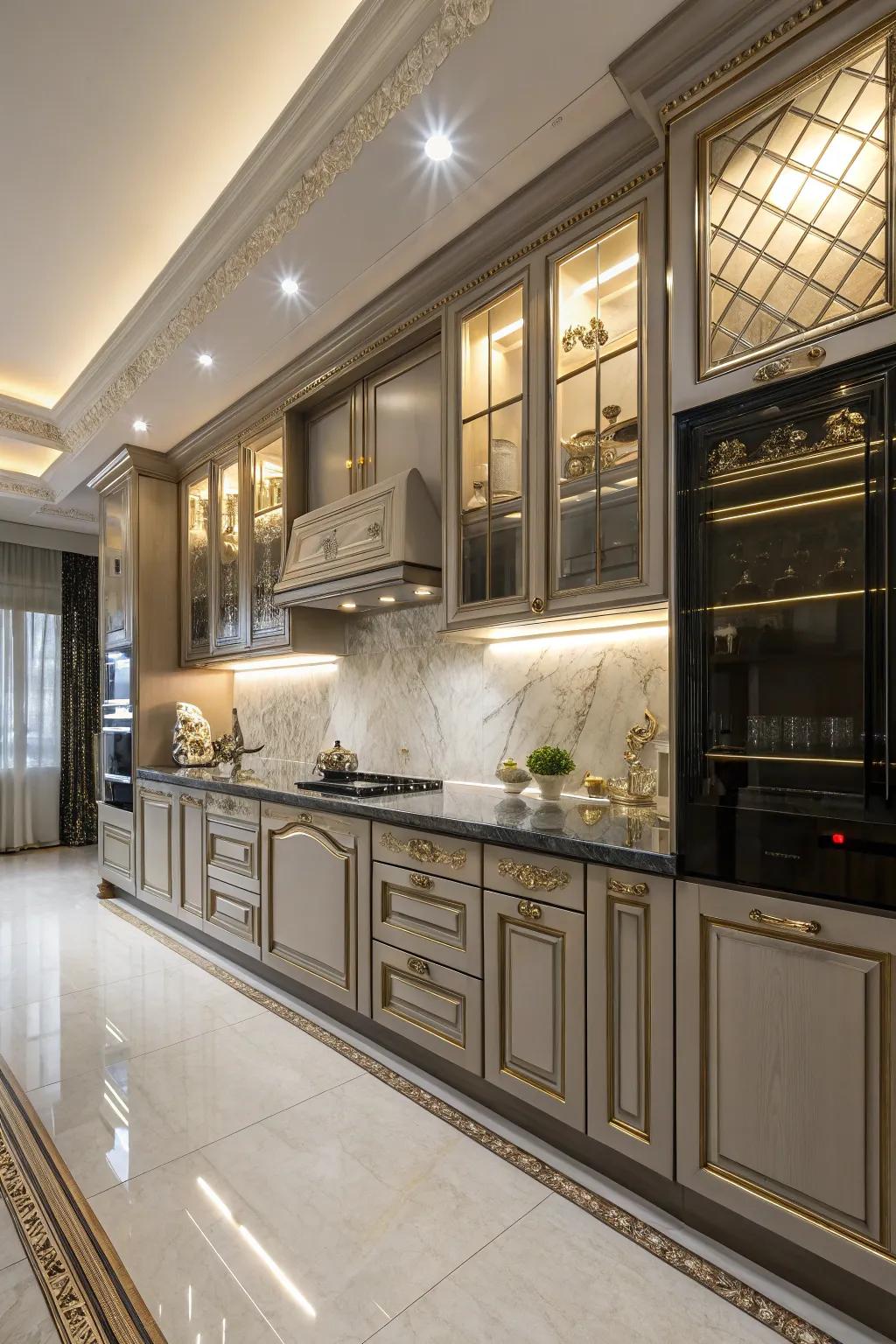 Polished coatings highlight the particulars, introducing richness and dimension to cabinets.