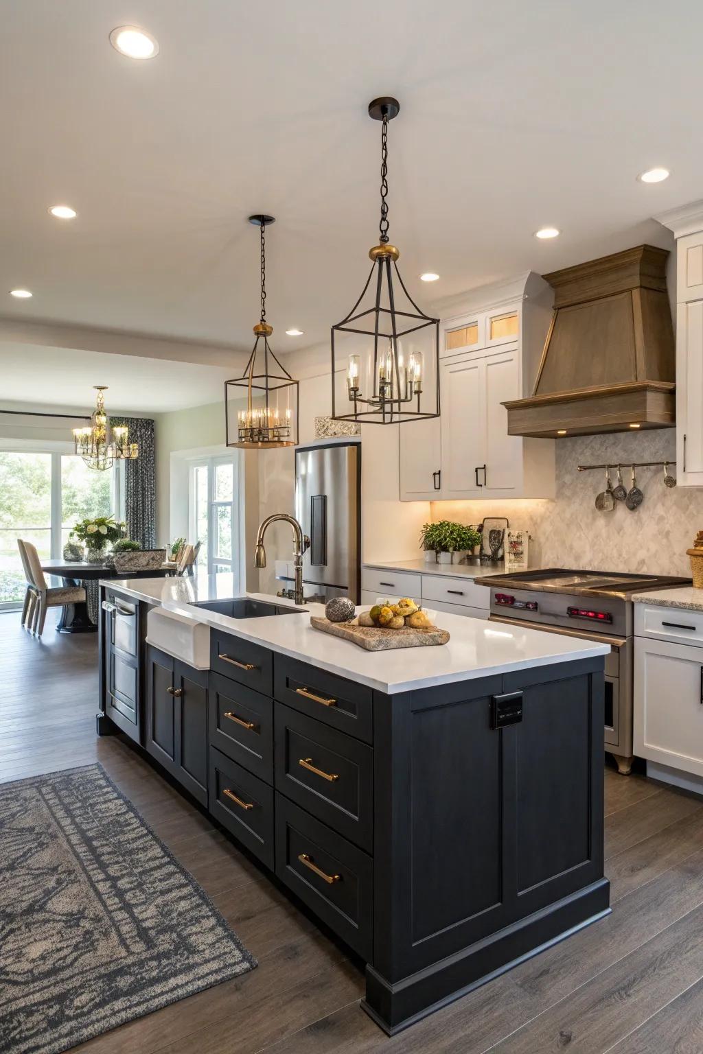 Audacious hardware that serves as the centerpiece of the cooking area.