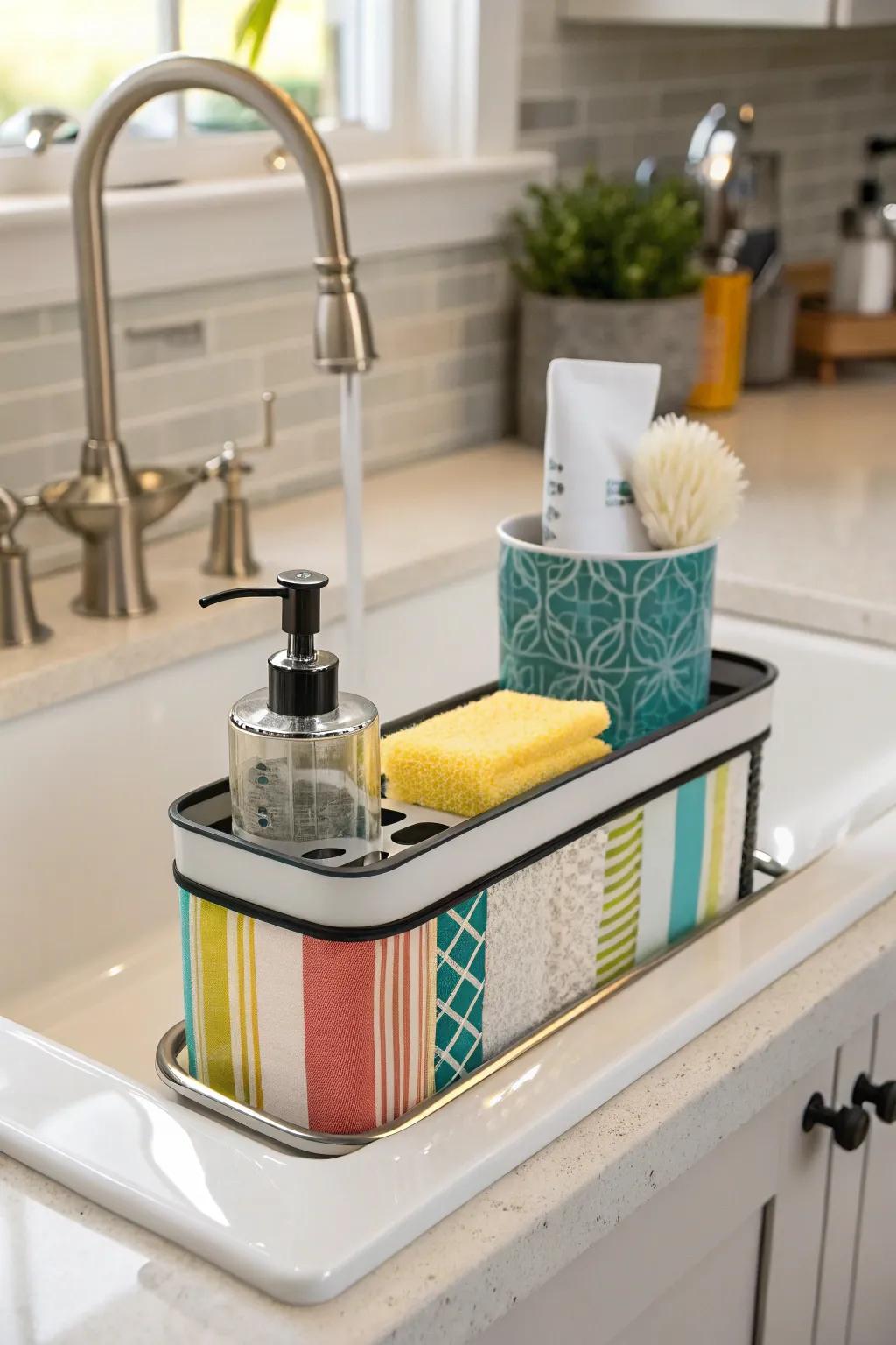 Enhance your sink area's style with a decorative piece.