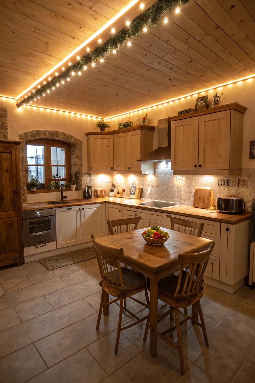 Surround your space with ambient ceiling lighting for a cozy and welcoming atmosphere.