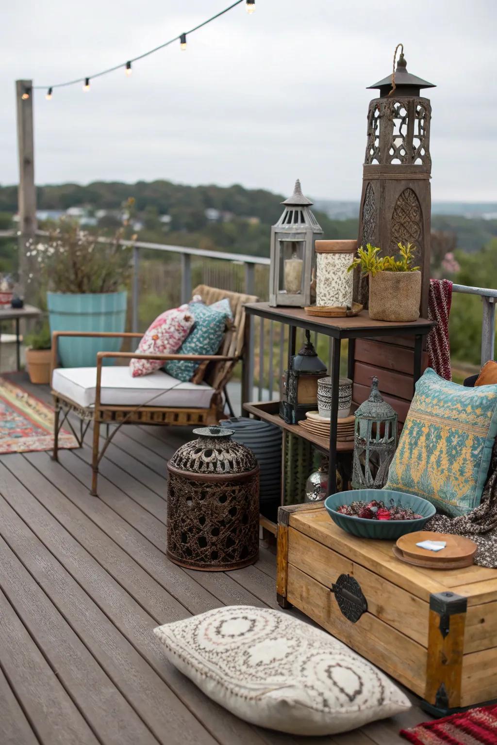A mix of materials provides texture and depth to this diverse deck.