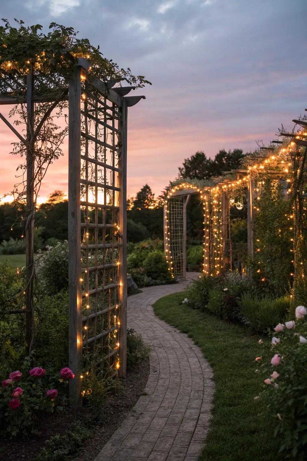 Enchanting weave illumination for magical garden evenings.