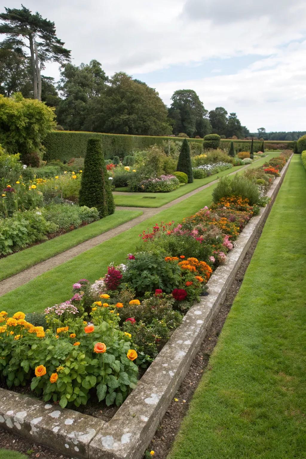 Sharp lawn edges delivering a tidy and sophisticated garden aesthetic.