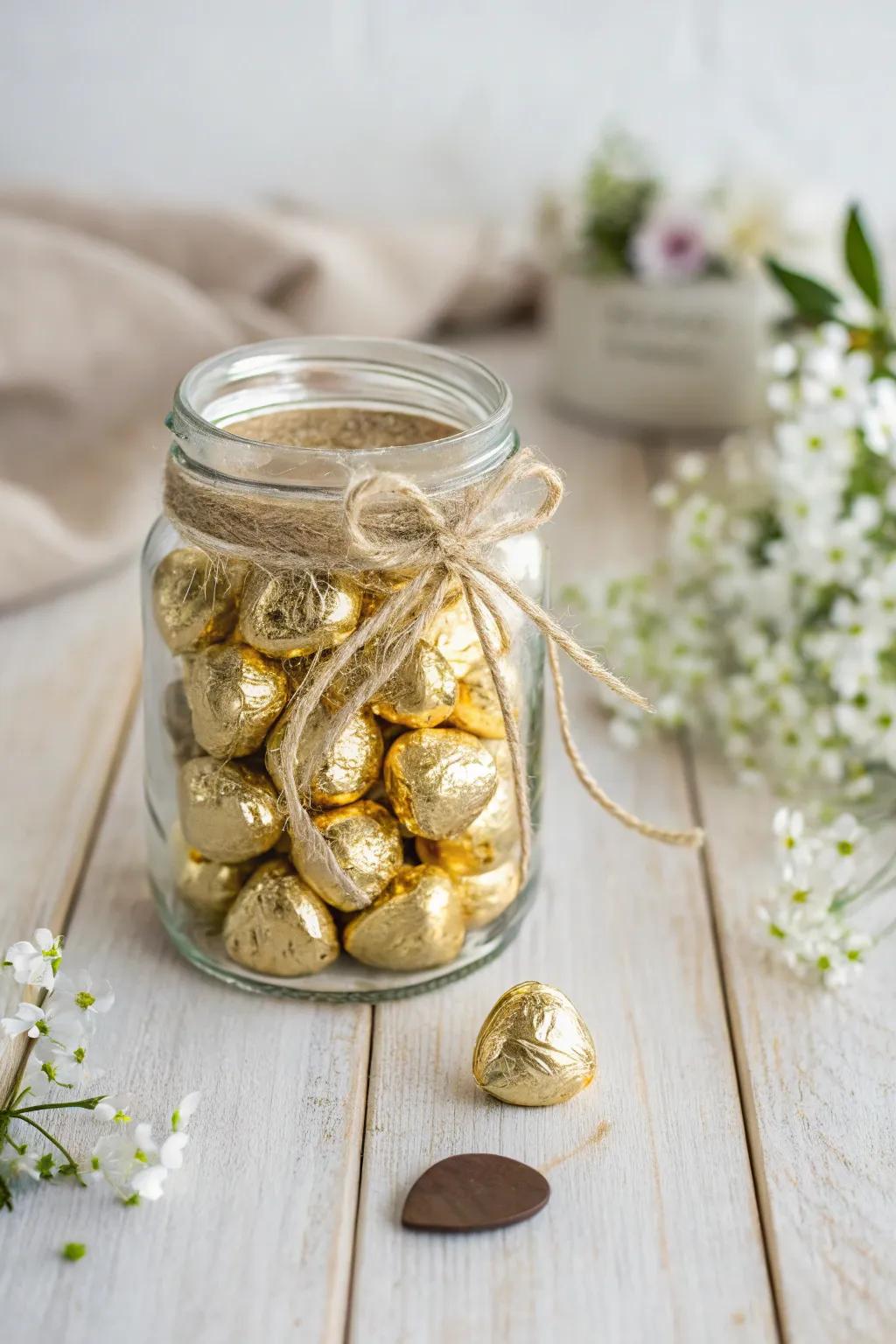 Uncover the enchantment of plainness with a golden surprise nestled within each vessel!