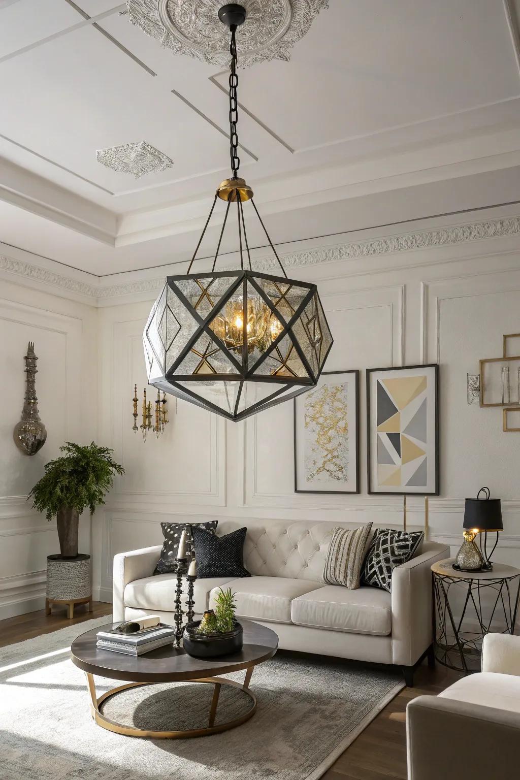 Geometric patterns impart a contemporary edge to any room.