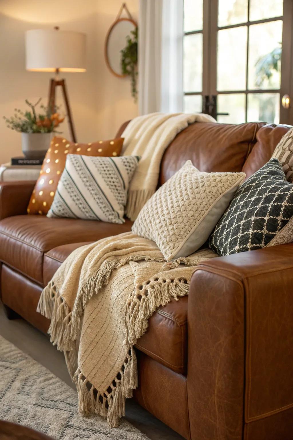 Toss pillows and blankets impart layers of coziness and flair.