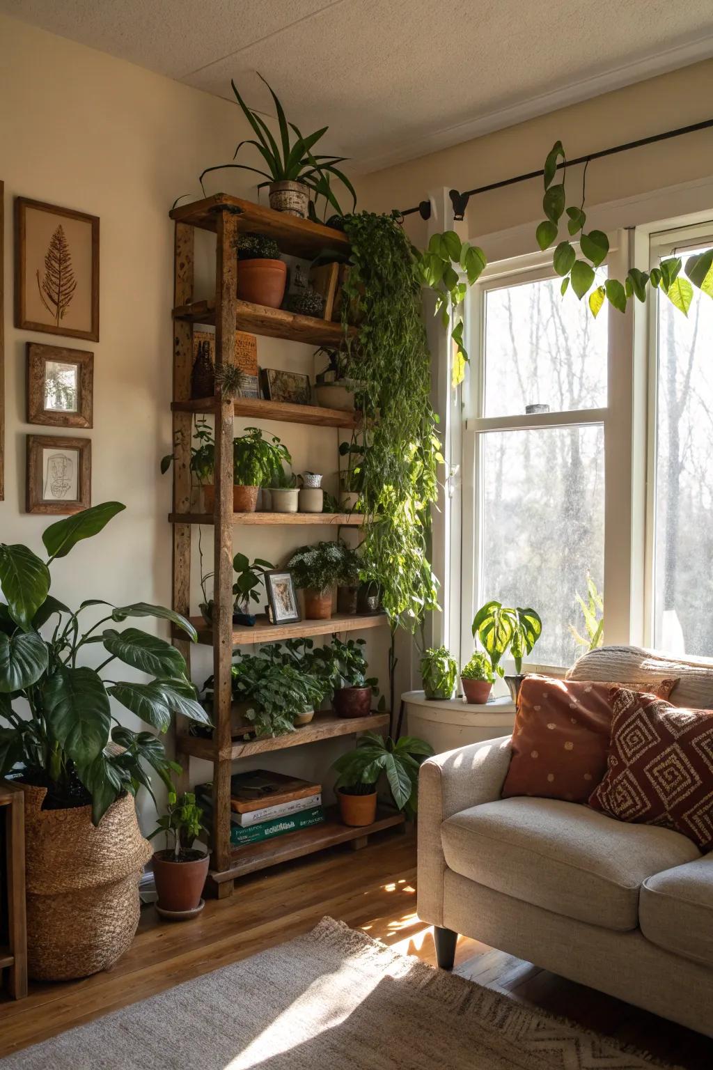 Greenery breathes life into farmhouse decor.