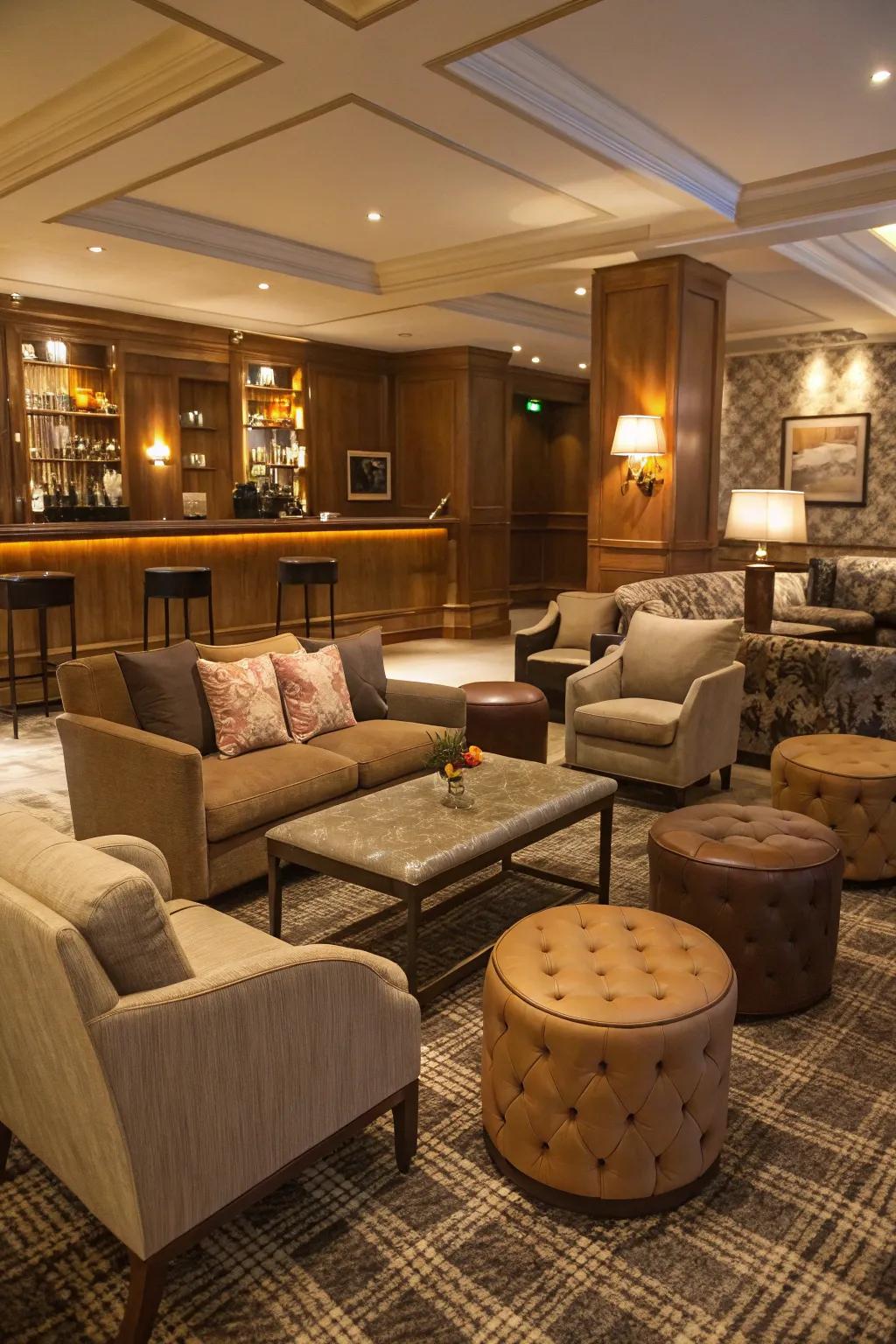 A living room featuring diverse seating options to ensure comfort and encourage conversation.