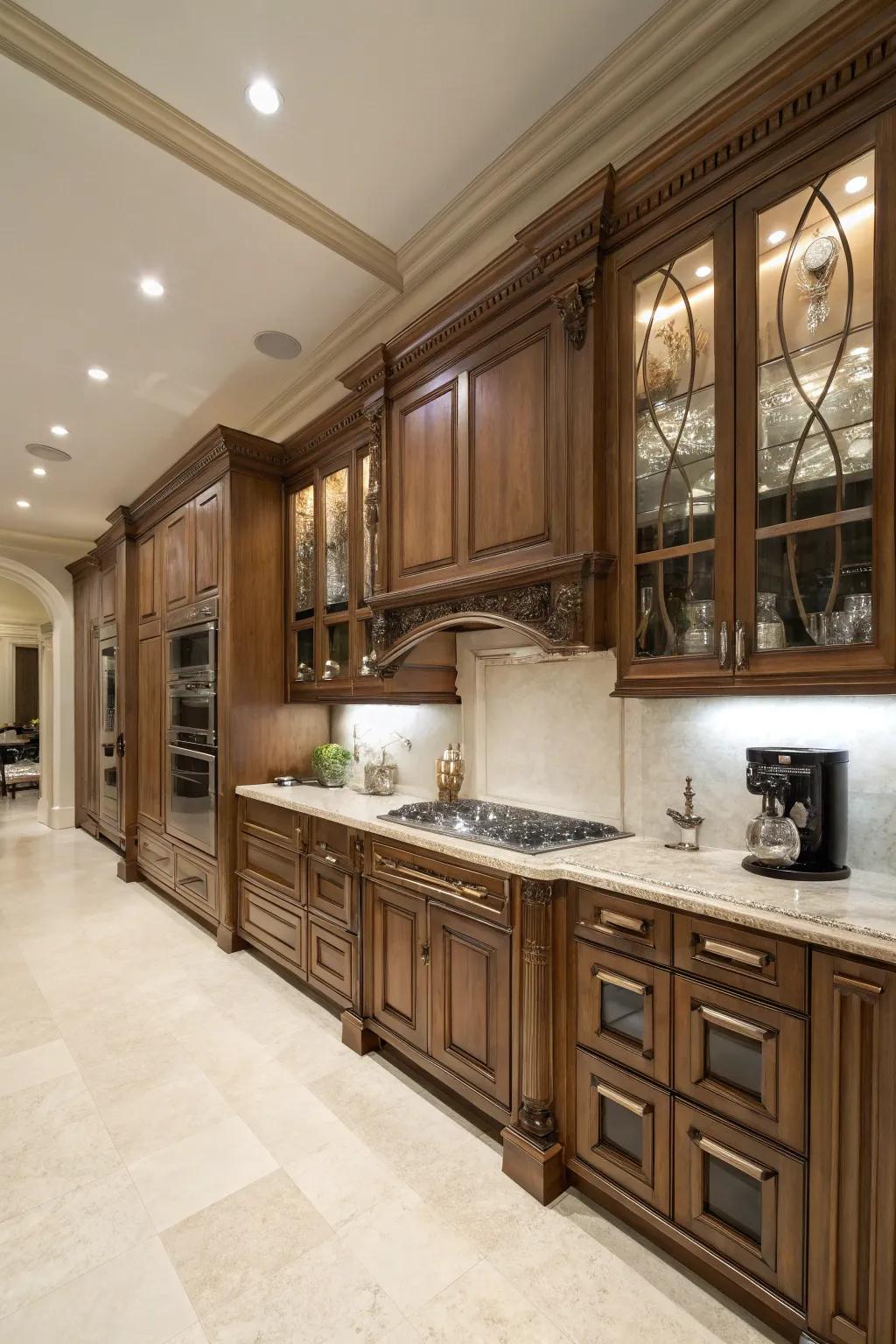 Custom cabinetry delivers both refinement and practicality.