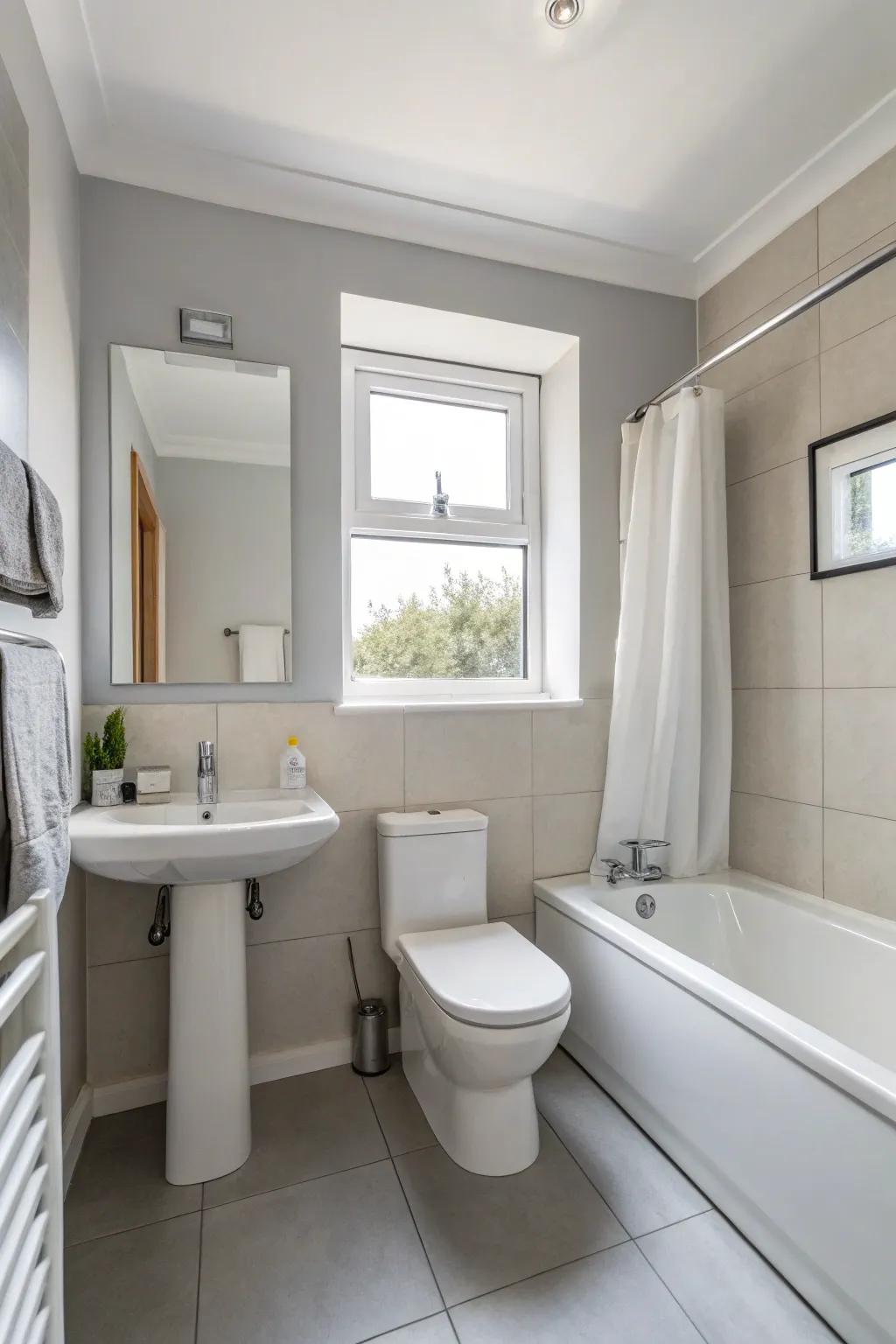 Minimalist bathroom design with clean lines and simplicity.