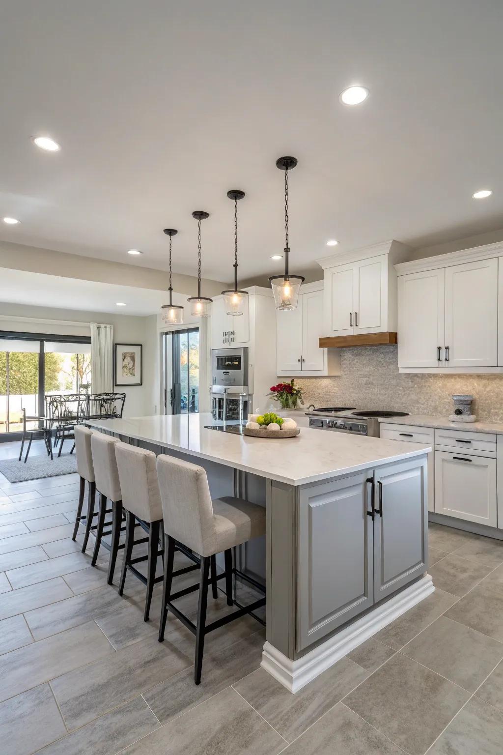 A minimalist kitchen with a meticulously planned functional layout.