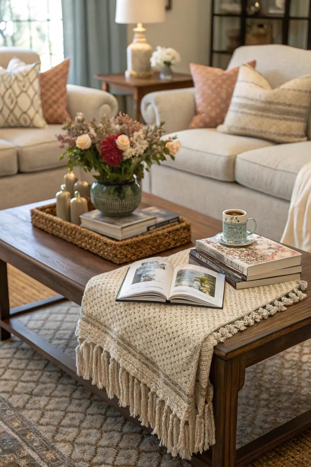 Texture infuses dimension and comfort into your lounge’s aesthetic.
