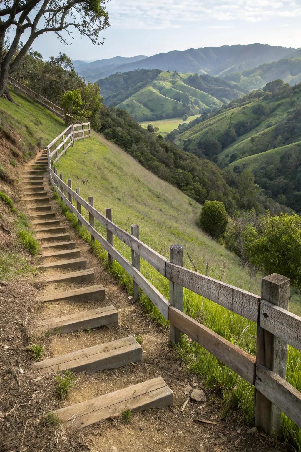 Conquer inclines through a sophisticated stepped horizontal fence arrangement.
