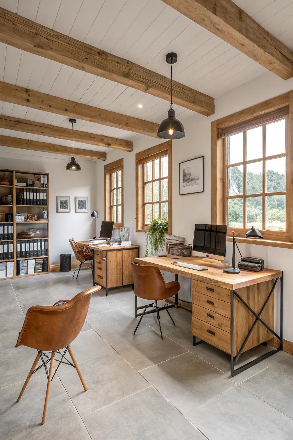 Basic furniture ensures a clean and effective office space.