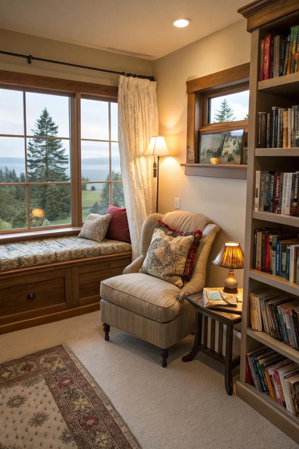 A cozy area provides the ideal sanctuary inside your bedroom.