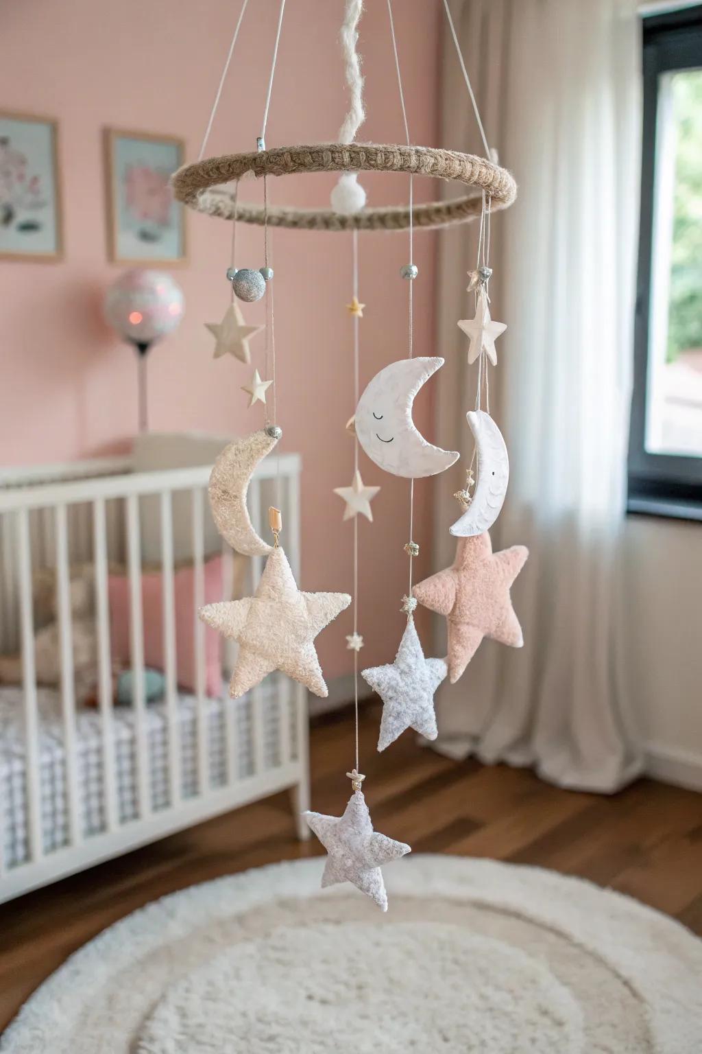 A celestial infant room mobile serves as a memorable gift.