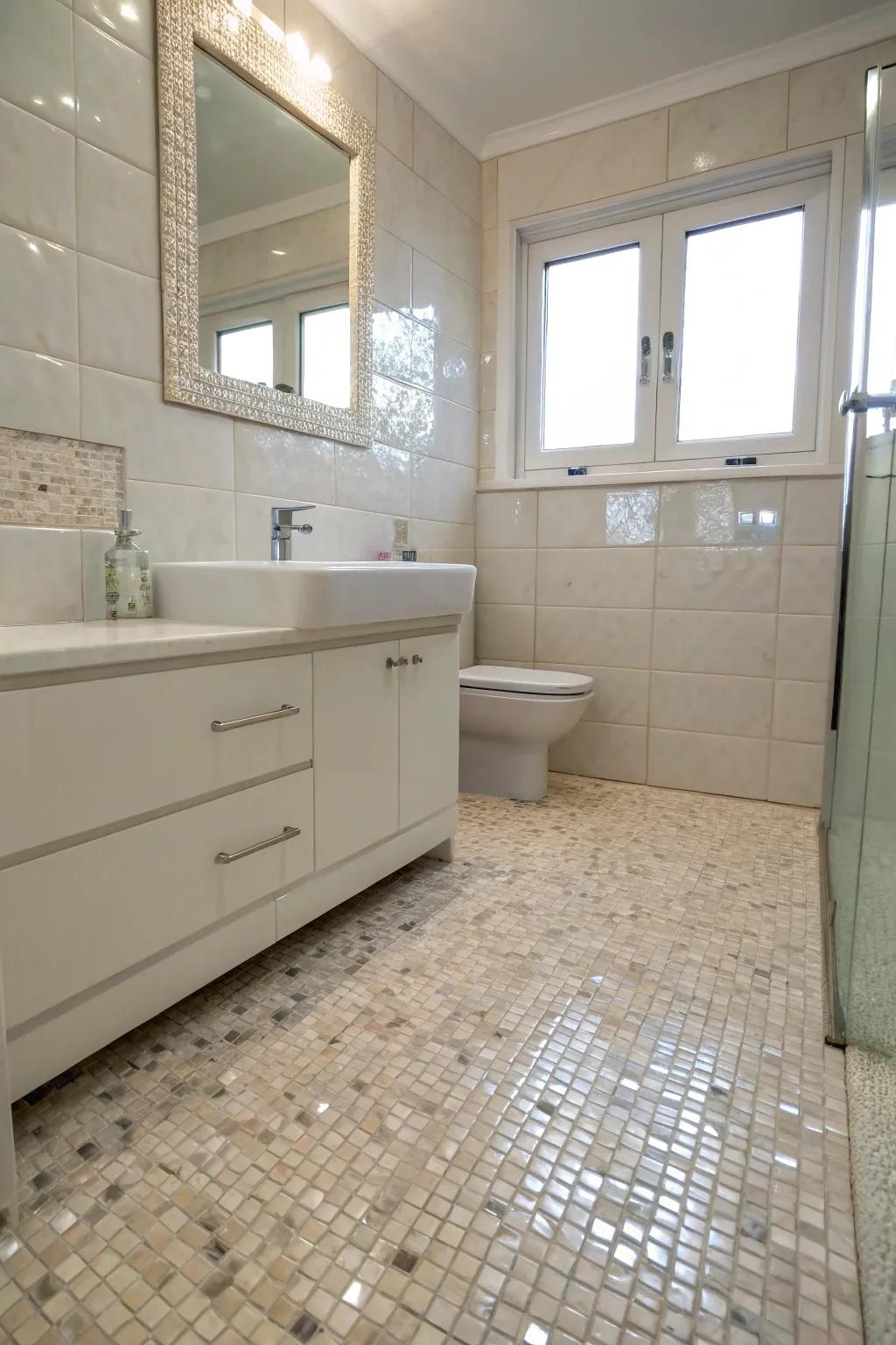 Floor panels reflect light gracefully.