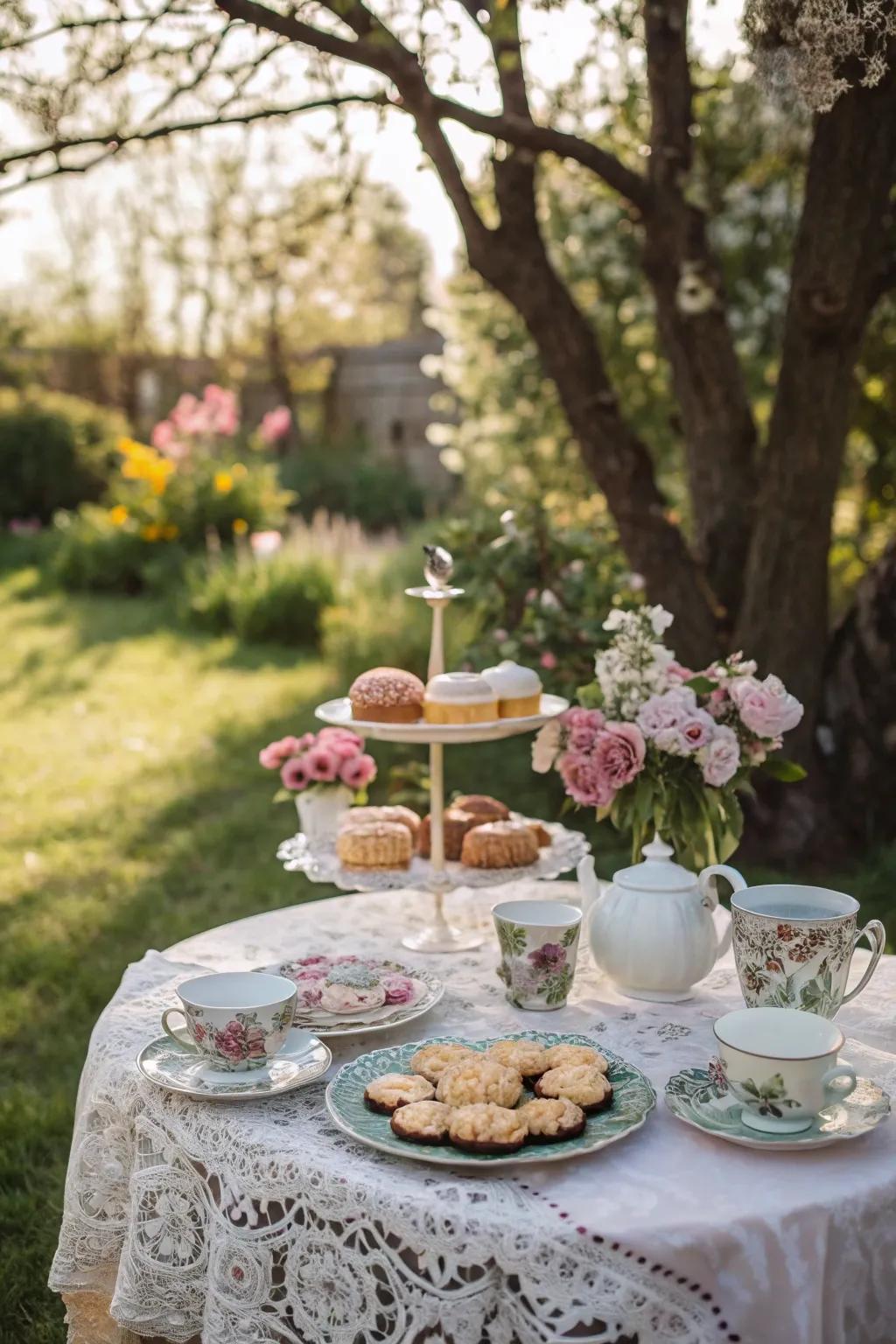 A vintage tea party arrangement for a charming Mother's Day.