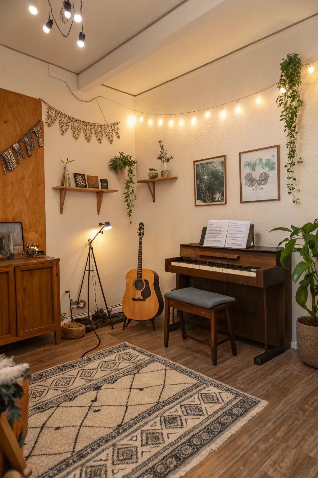 Warm tones establish a hospitable setting.