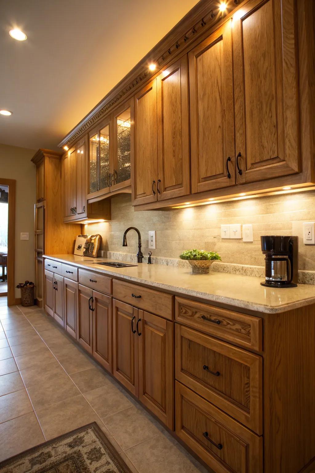Luminescence that magnifies the inherent allure of timber.