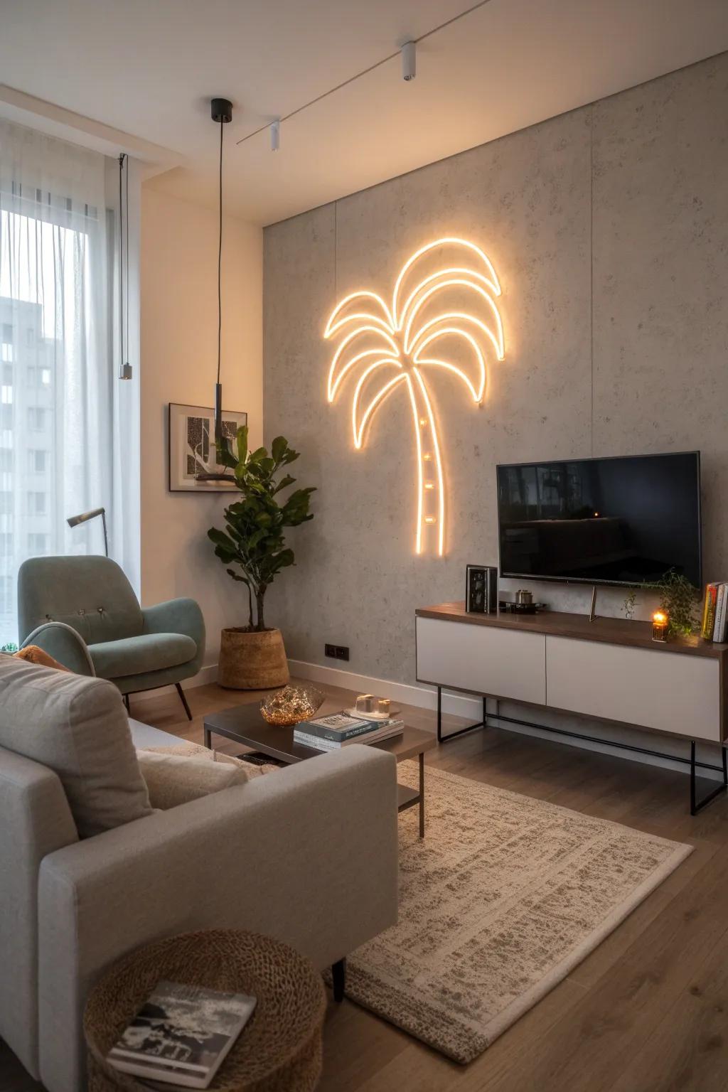 Elevate your decor with a radiant outline display.