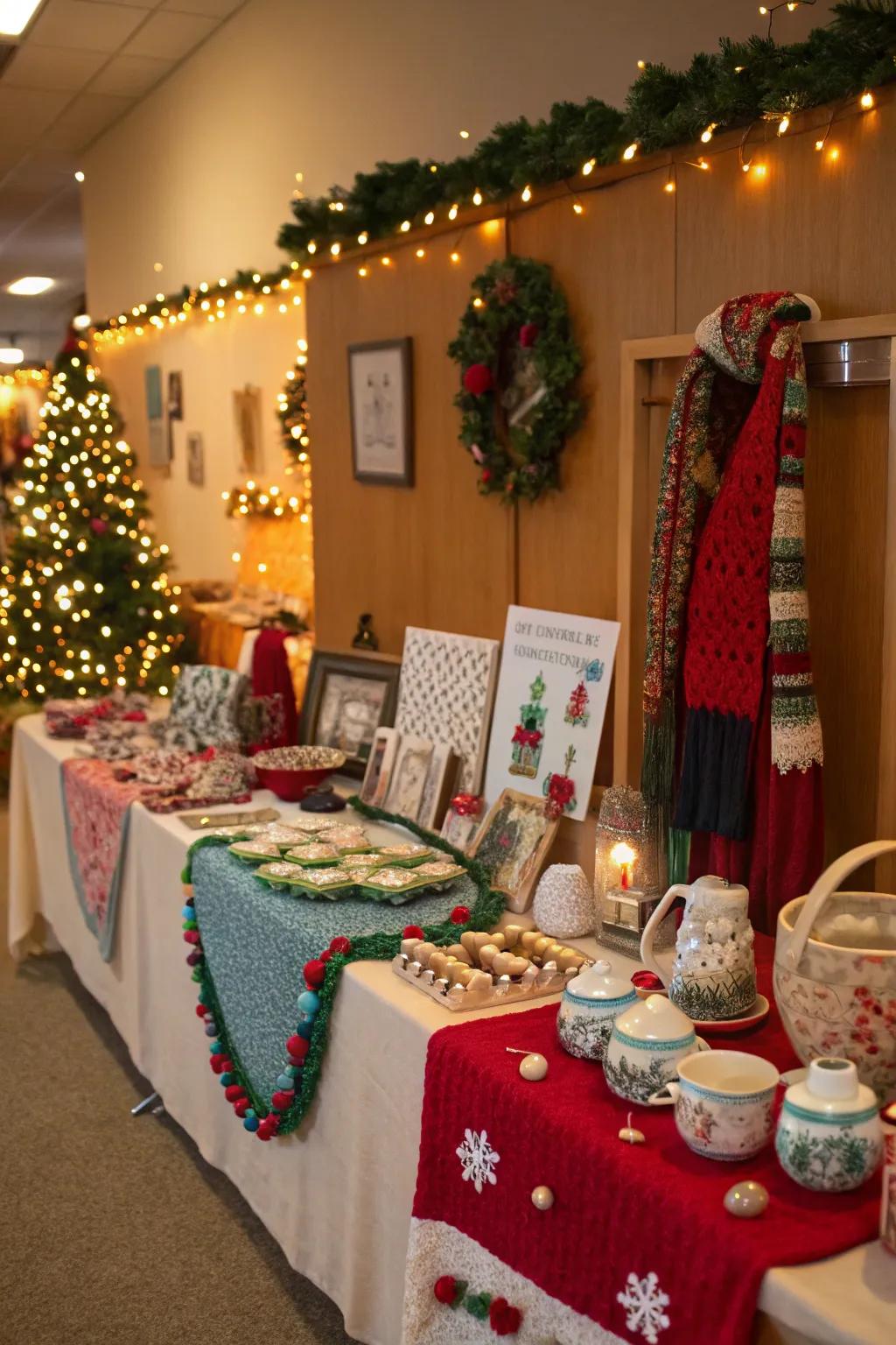 An inspiring festive craft interchange arrangement overflowing with creativity.