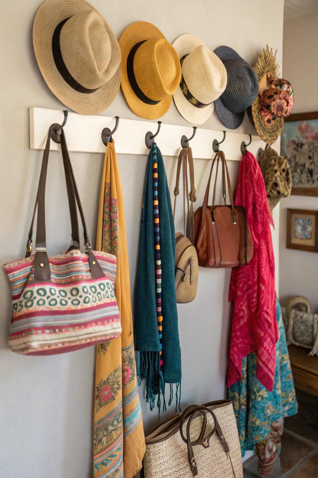 Hooks make your accessories into a visual feature.