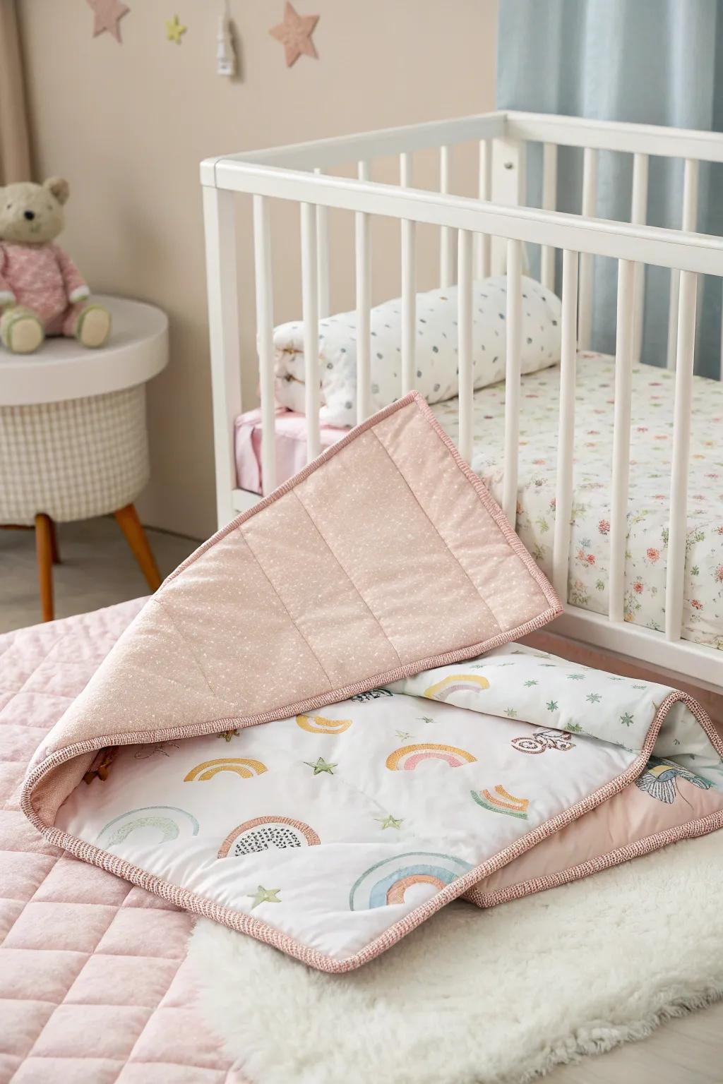 Comfortable textiles fashion a cozy haven for your little one.