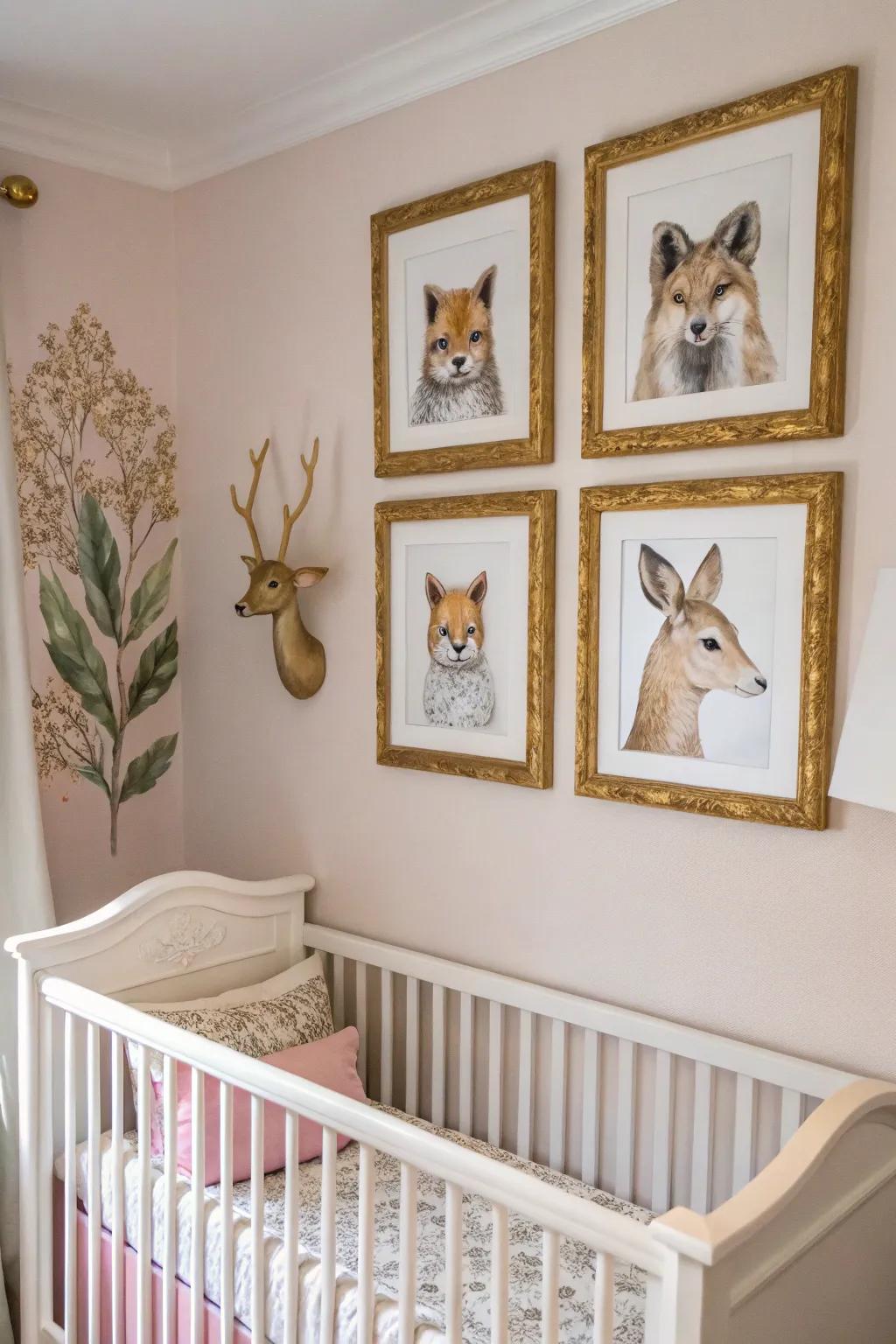 Animal portraits create elegance and charm.