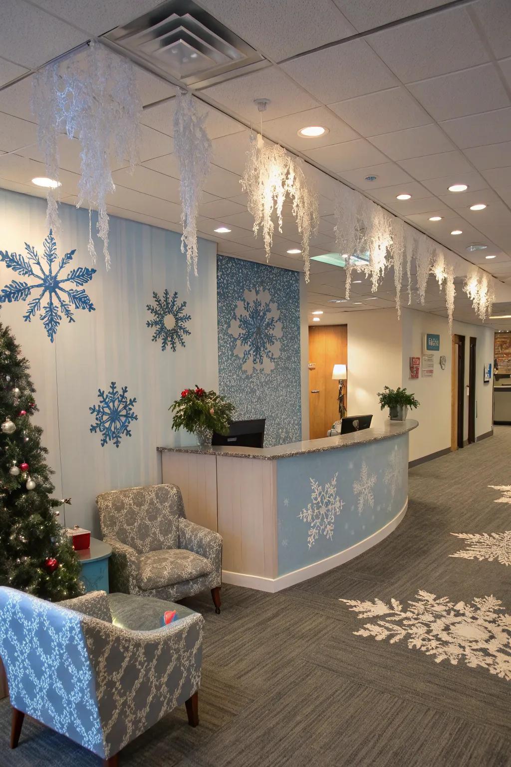 A winter wonderland landscape affords a serene holiday escape.