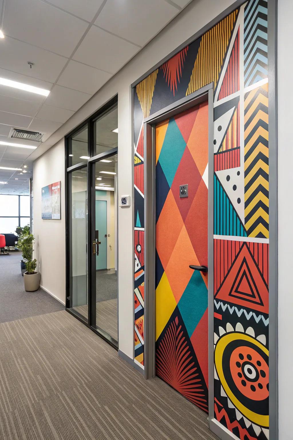 Revitalize your workspace using an entrance filled with radiant shades.