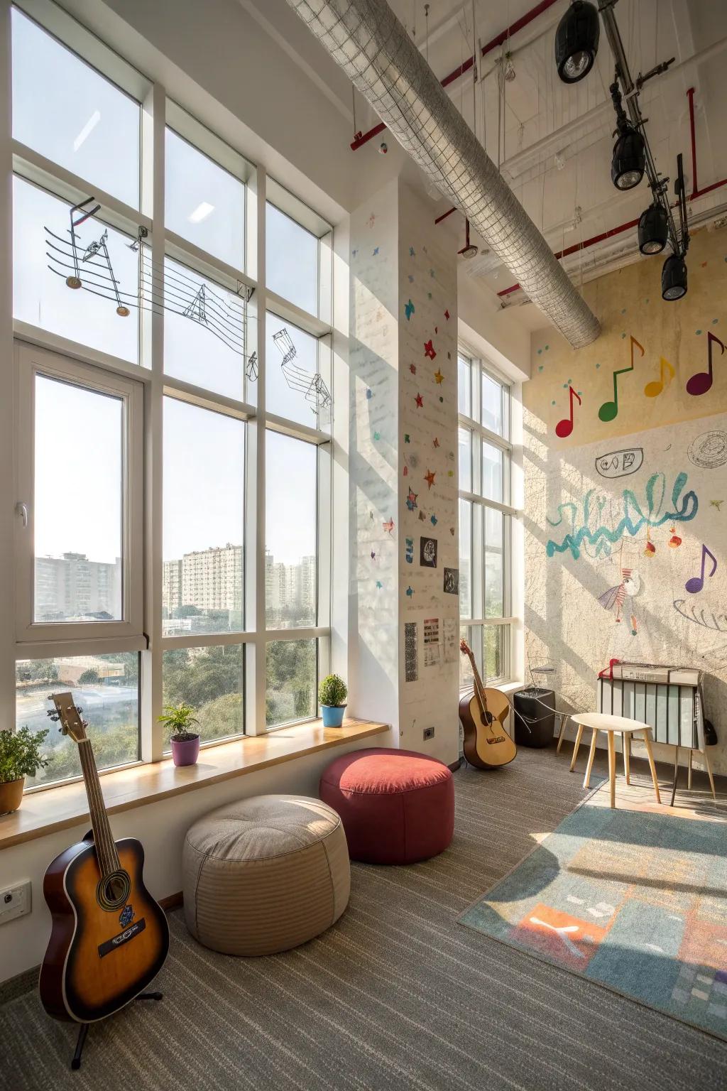 Sunlight infuses life into your music space.