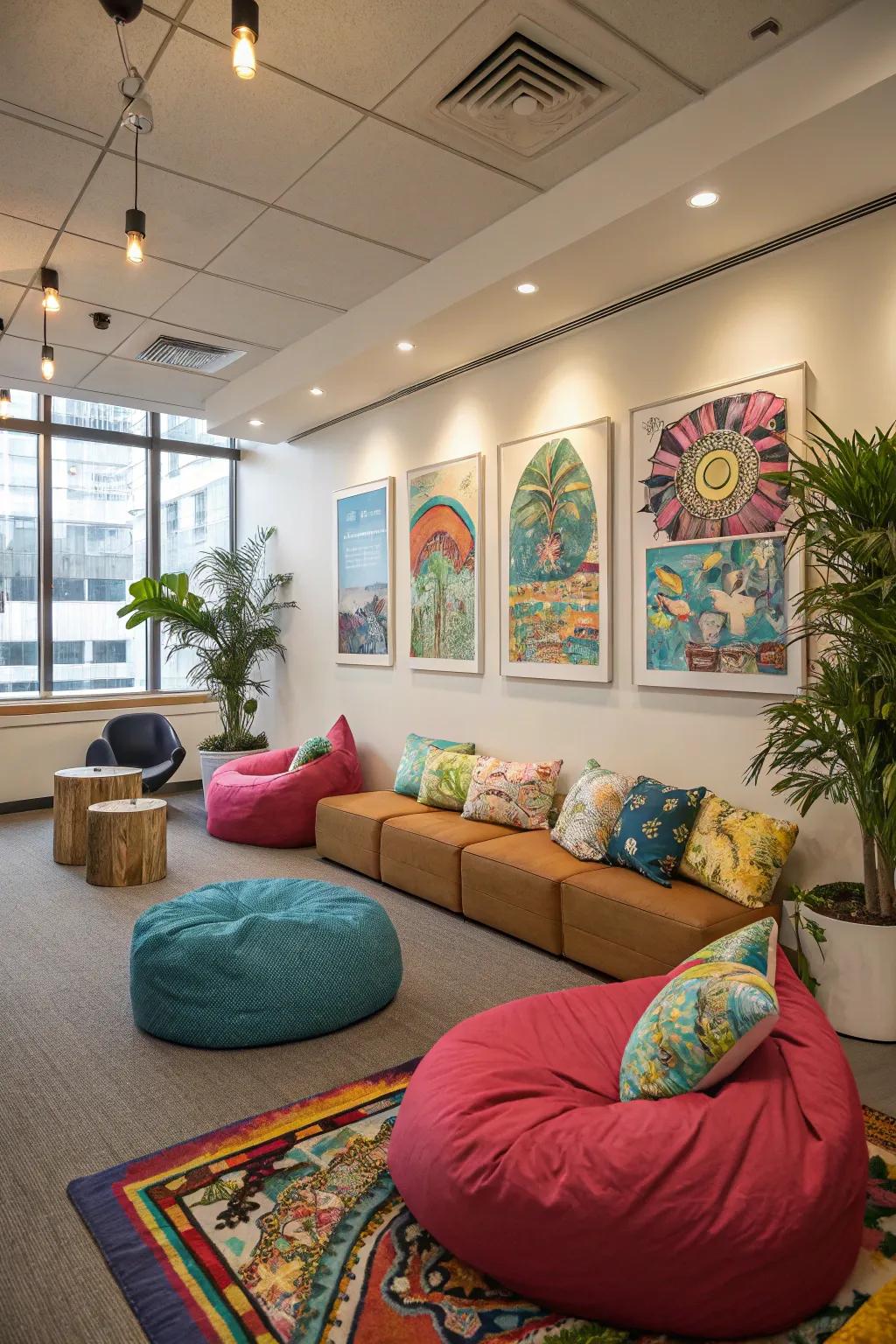 Bright decorations add a touch of energy and warmth.