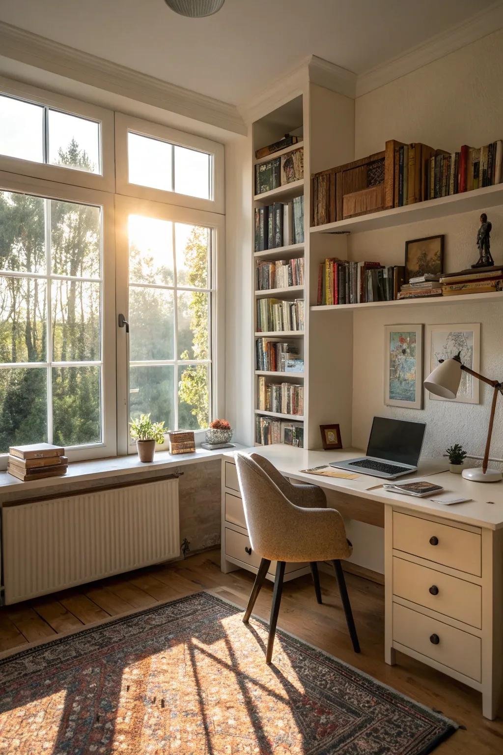 A well-illuminated area delivers an attractive Zoom scene.