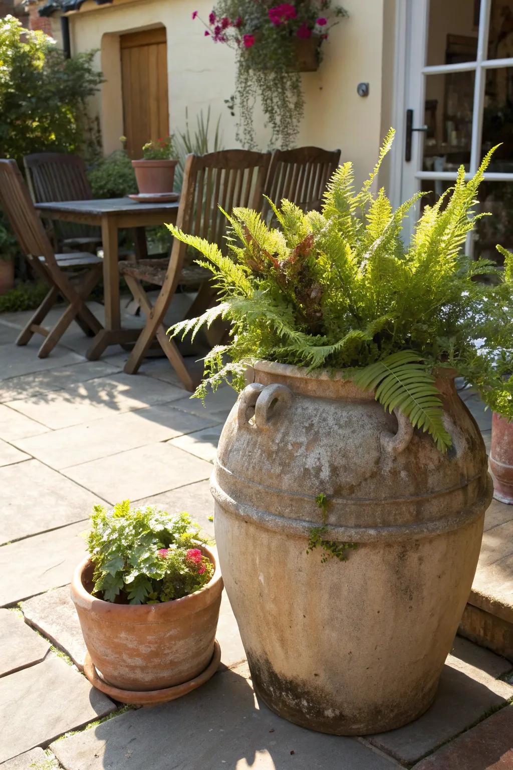 Transform stoneware into an extravagant exterior flora container.
