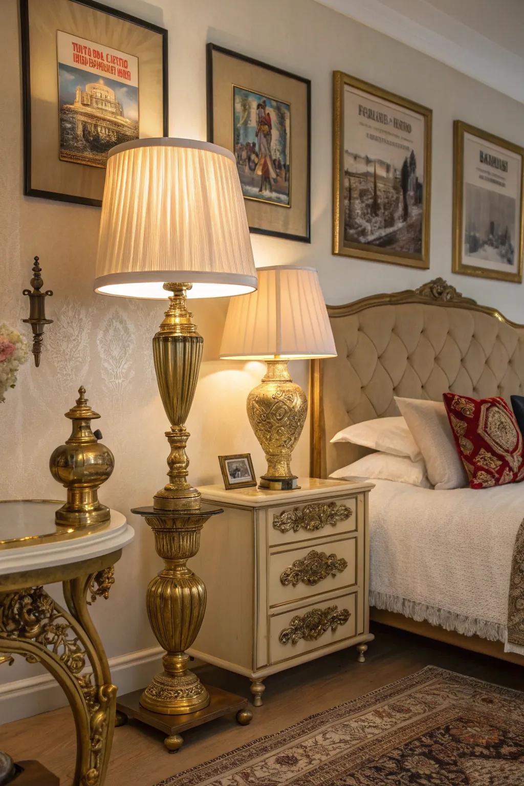 Gilded highlights provide a touch of luxury.