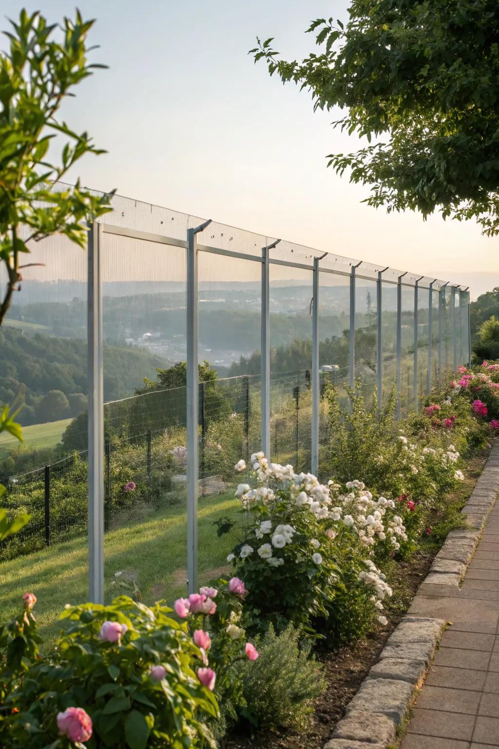 Elegant transparency using crystal pane fencing.