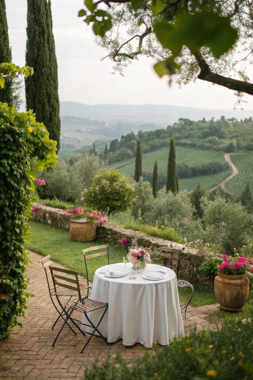 Partake in tranquil moments amidst a picturesque garden setting.