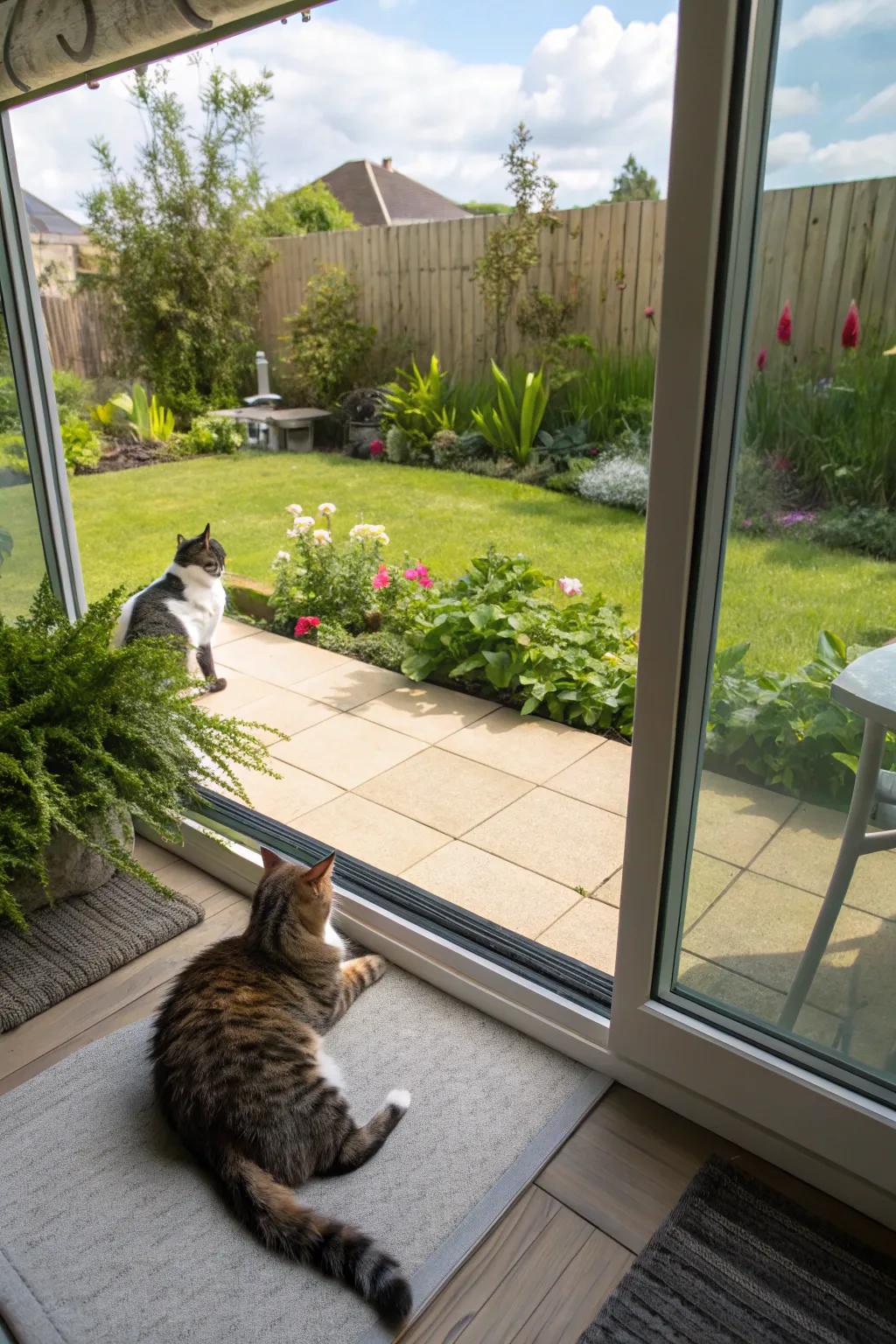An observation pane grants infinite entertainment and inquisitiveness for cats.