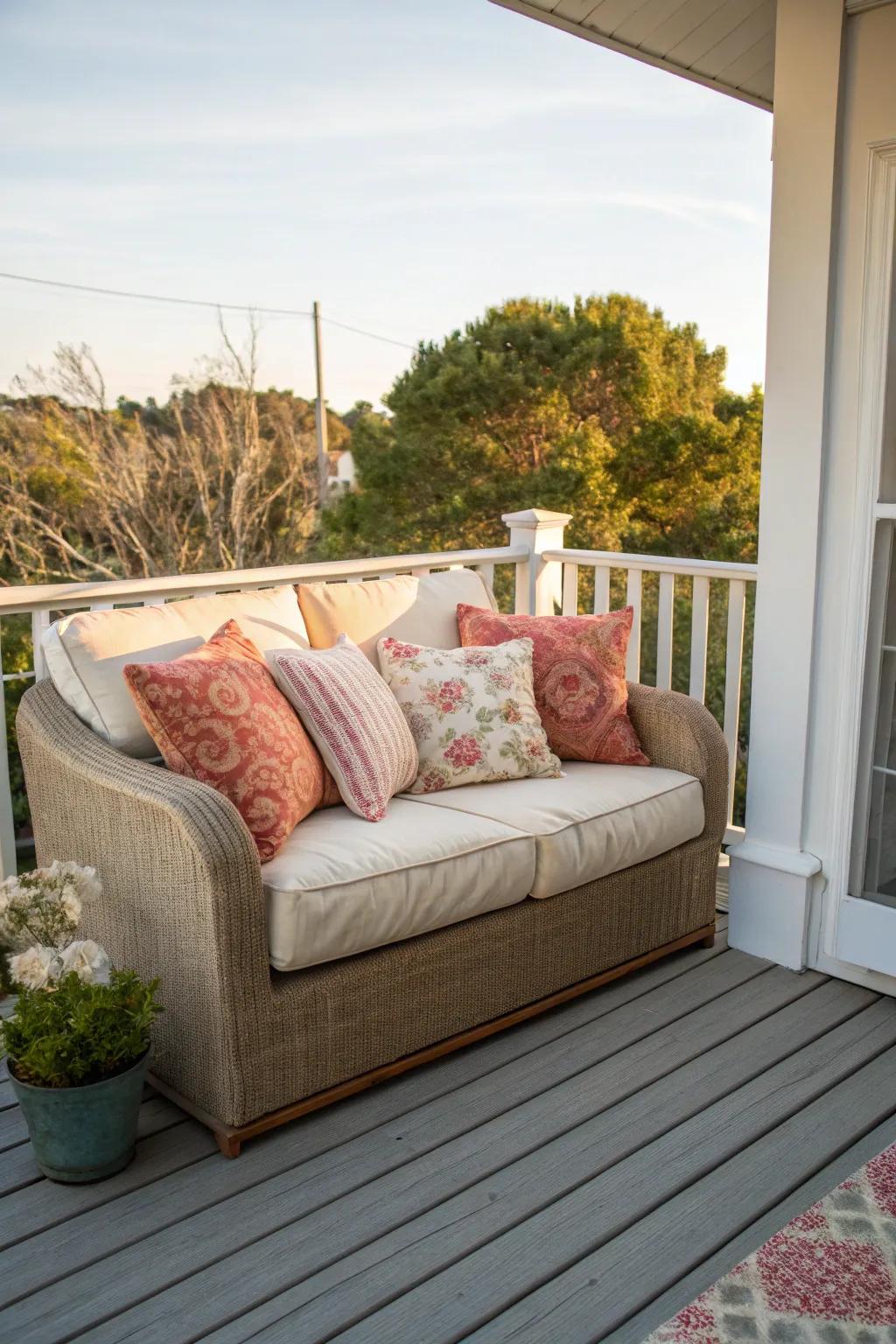 A loveseat offers comfort without occupying excessive room.