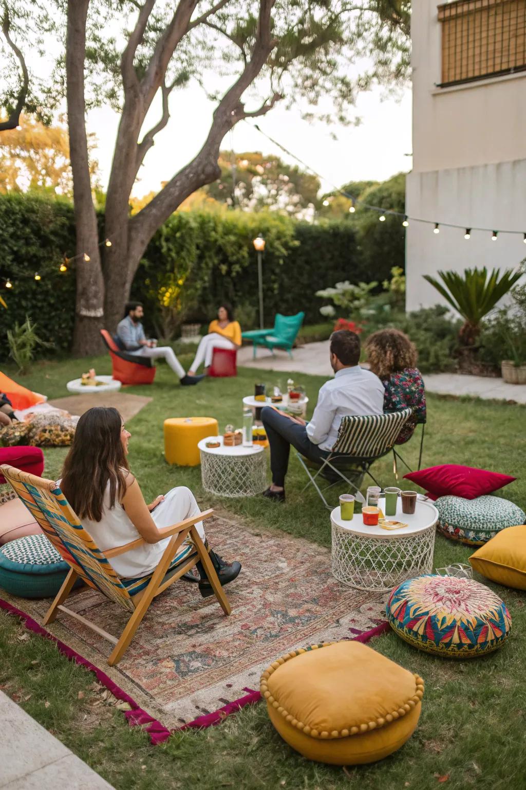 Design a comfortable and enticing seating zone for guests.